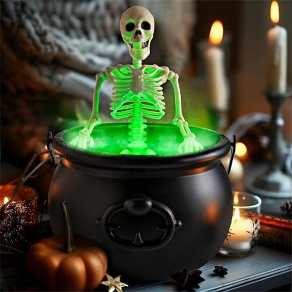 Halloween Decor - Cauldron Halloween Decor with Black Plastic Witches Cauldron - Picture 8 of 8
